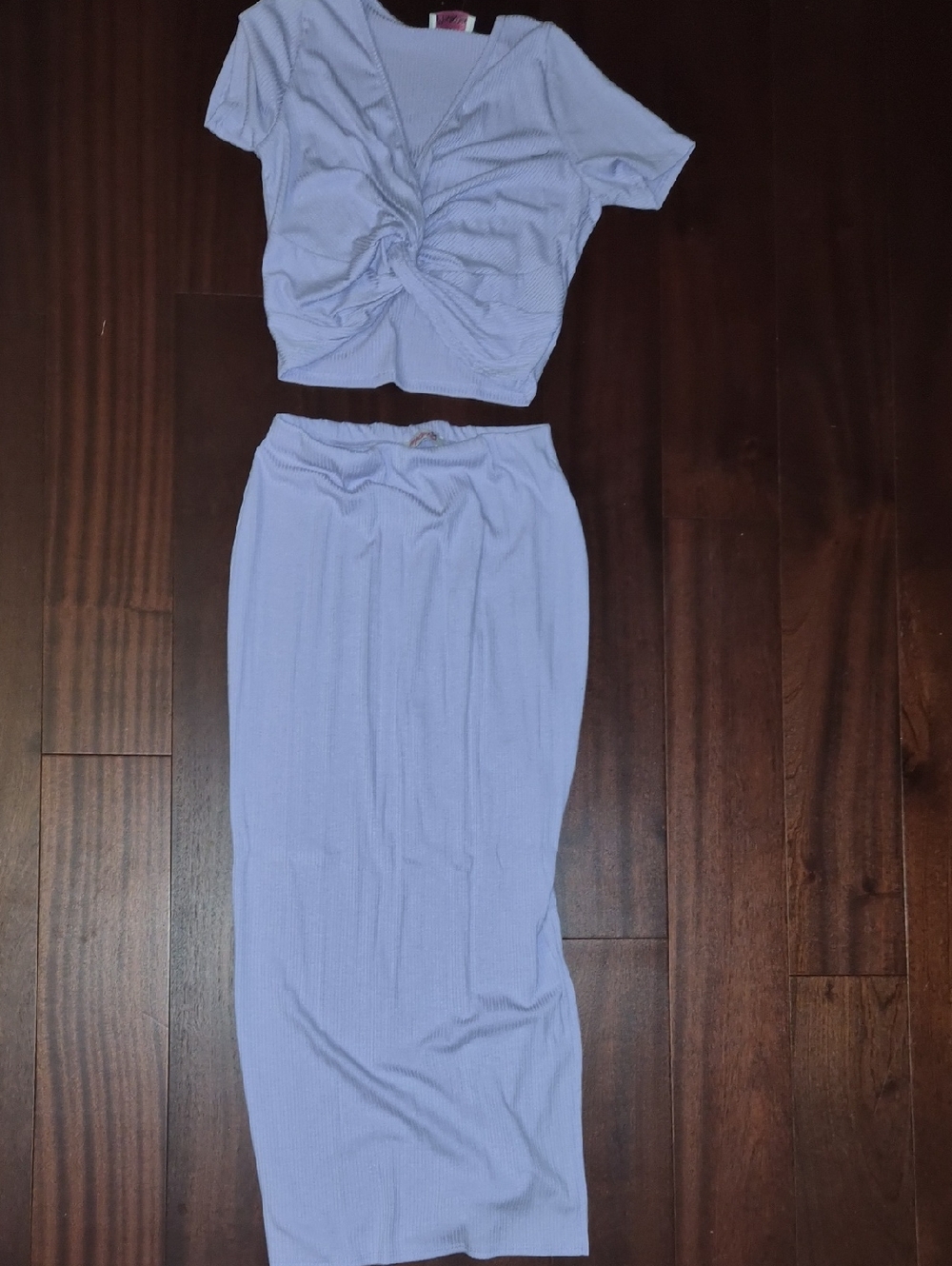 Light Lavender Ribbed Maxi Skirt — Elegant Everyday Midi